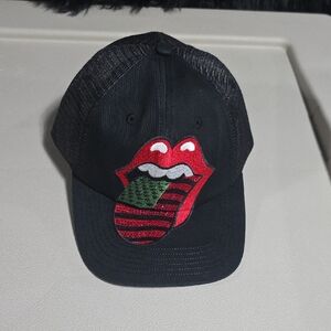 Black Trucker Hat with Red Graphic